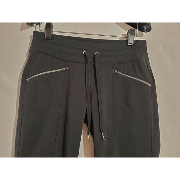 Athleta Womens Metro Slouch Pull-On Jogger Sweatpants Size XS Black Zip Pockets - Picture 3 of 11